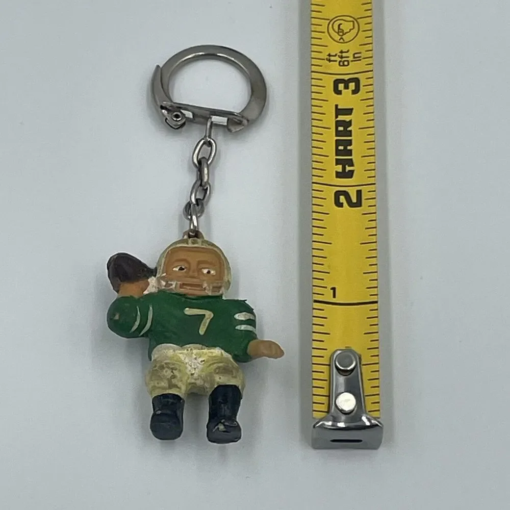 QB Football Player FOB Keychain HONG KONG Green‎ (Packers?) Vintage No. 7